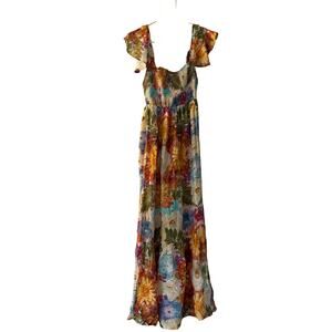 Anthroplogie Moxy Collective Smocked Floral Dress Women’s Size S